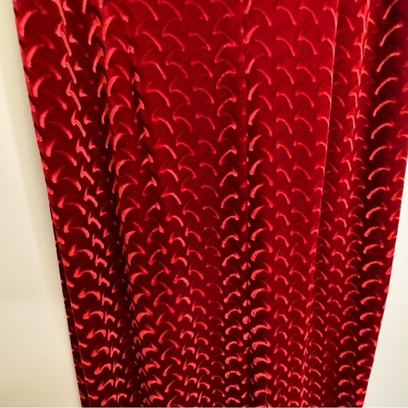 Vintage Michel Antonio Collection Burgundy Velvet Scoop Neck Maxi Dress Size 16 - Picture 9 of 14